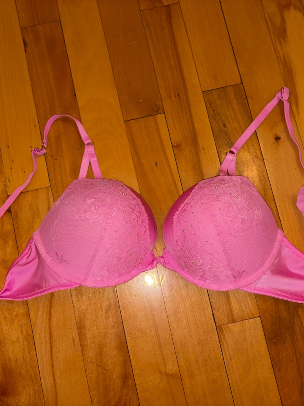 Pink Lace Push-Up Bra - Women Intimates